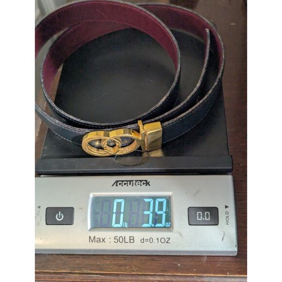 Vintage Gucci GG Marmont Gold Tone Reversible Dark Blue/Red Leather Size 36 main image 6
